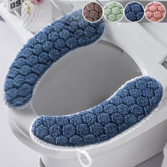 Universal Thickened Toilet Seat Cushion Cover – Soft Warm Anti-Slip Washable Reusable Bathroom Seat Pad for Winter Comfort