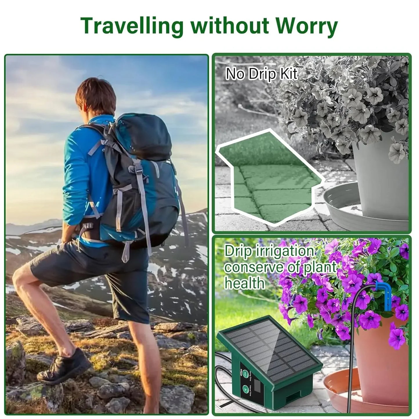 Solar Garden Drip Irrigation System — Automatic Balcony Watering DIY with Drip Hose