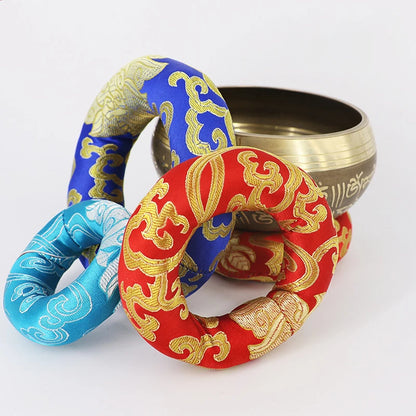 Yoga Tibetan Singing Bowl Mat - Himalayan Hand-Hammered Chakra Meditation and Buddhist Home Decoration - Random Color