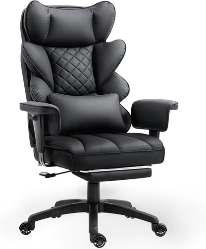 Big & Tall Office Chair – High Back Gaming & Computer Chair with Pocket Spring Cushion, Adjustable Armrests & Lumbar Support