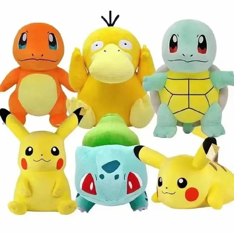 20cm Pokemon Plush Toys – Kawaii Pikachu, Raichu, Jenny, and Turtle Anime Dolls for Kids' Birthday & Christmas Gifts