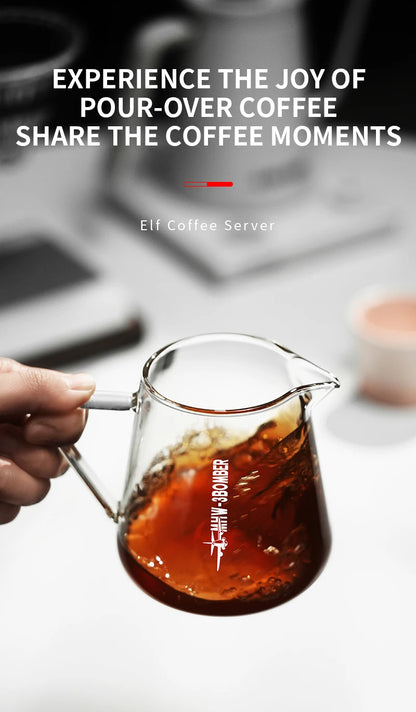 MHW-3BOMBER 500ml Glass Coffee Server — Espresso Dripper & Pour-Over Brewer Pot for Home Kitchen