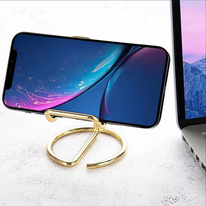 Desktop Metal Phone & Business Card Holder – Office Stand Organizer for Name Cards