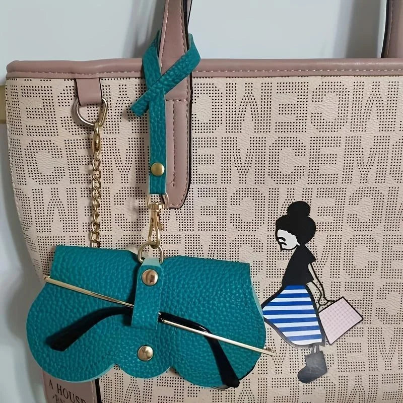 Cute Litchi Embossed Glasses Cover: Portable PU Leather Sunglasses and Reading Glasses Storage Bag - Travel-Friendly Eyewear Holder