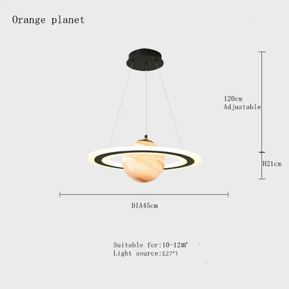 Acrylic Planet Pendant Lamp – Space Star Hanging Light for Living Room, Bedroom, Kitchen & Kids Room, E27 Bulb Compatible