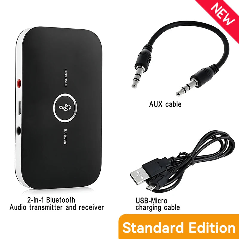Upgraded Bluetooth 5.3 Audio Transmitter & Receiver – RCA, 3.5mm AUX, USB Wireless Adapter for Car, PC, TV & Headphones