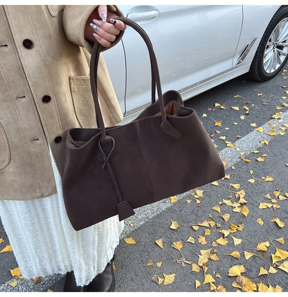2025 Women’s Faux Suede Handbag – High-Quality, Versatile Large Capacity Shoulder Bag