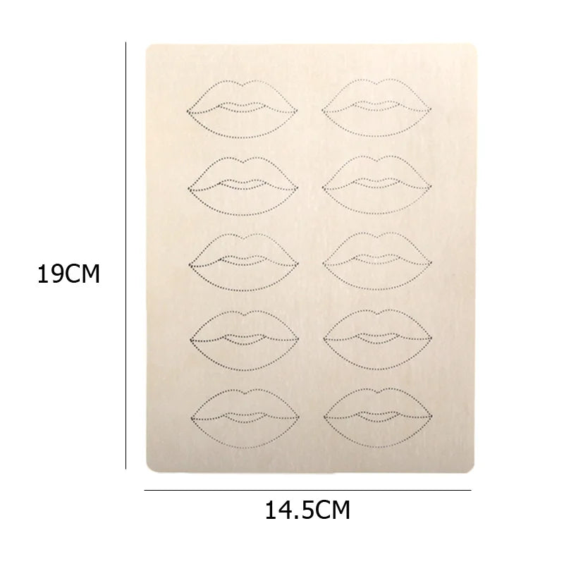 1/5/10PCS Lip Tattoo Practice Skin – No Ink Permanent Makeup Training for Microblading