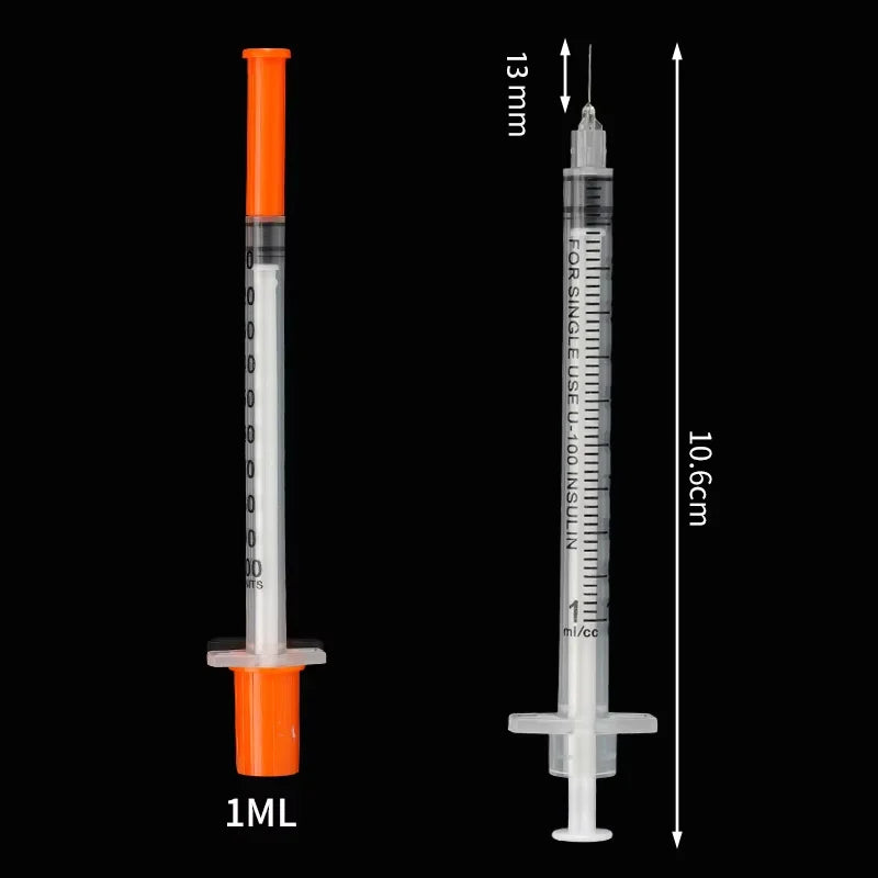 20/50/100Pcs Disposable Veterinary Syringes – Manual Push 0.3/0.5/1ml with Needles for Cats, Dogs, Pigs & Farm Animals