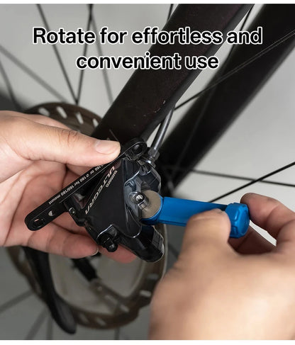 Durable Steel Bike Brake Pad Spreader Tool — 360° Rotatable Hydraulic Disc Caliper Piston Reset & Extension Tool
