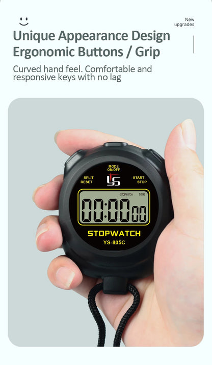 Professional Digital Pocket Stopwatch – Handheld Chronometer Timer with 0.01s Precision for Outdoor Sports & Training