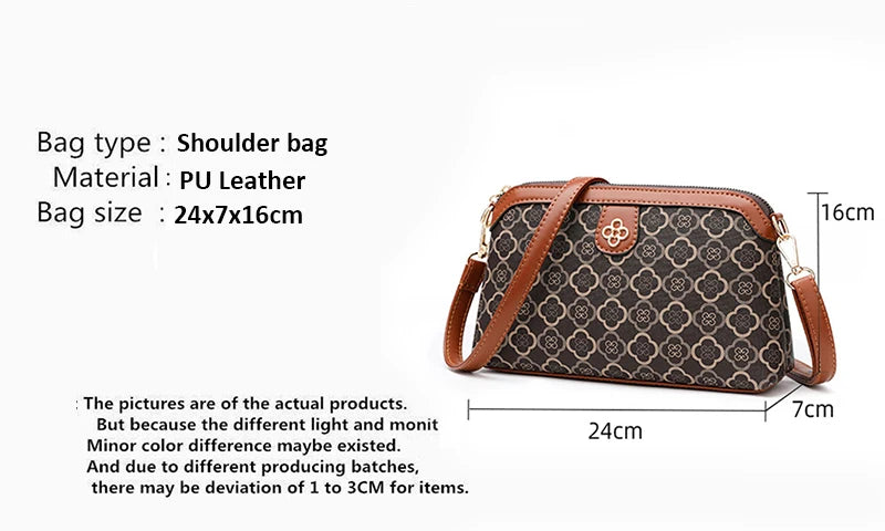 High-Quality PU Leather Women’s Shoulder Bag – Small Luxury Crossbody Messenger Handbag & Phone Satchel