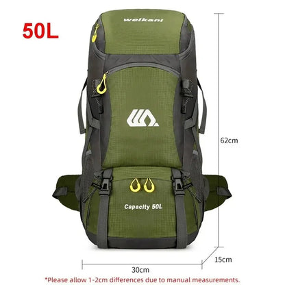 50L Large Travel Backpack: Waterproof Camping Bag for Men - Ideal for Hiking, Climbing & Outdoor Sports