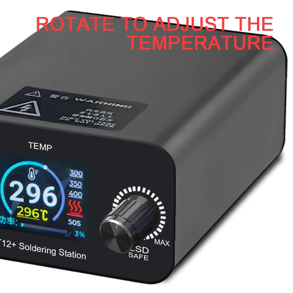T12 75W Digital Soldering Iron Station – Adjustable Temperature Control, Welding & Rework Microcontroller Tool