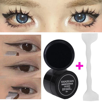 Double-Ended Eyeliner Stamps Set - Long-Lasting Template with Ink for DIY Eye Liner Extension & Makeup Stencils Tools