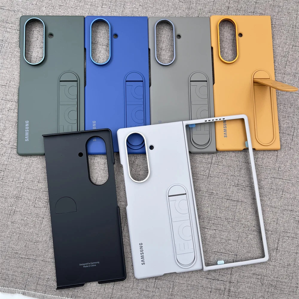 Luxury Standable Matte Silicone Phone Case for Samsung Galaxy Z Fold 6-7 – Skin Feel Full-Back Protective Cover