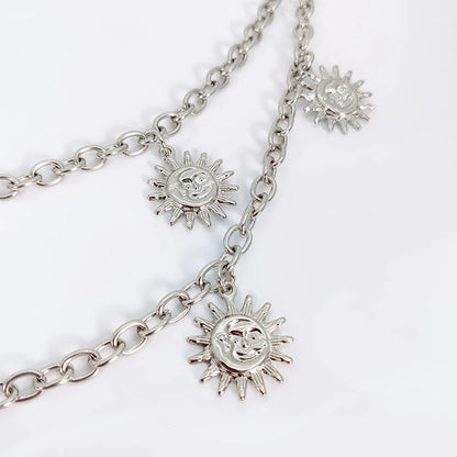 Unisex Jeans Pants Chain Belts - Punk Metal Crescent Geometric Bag Chain, Hip Hop Hipster Keychain for Men & Women