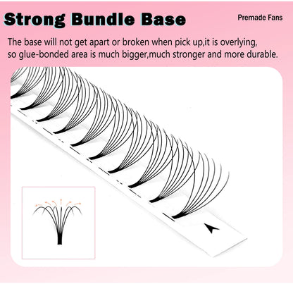 CoMango Wispy Premade Volume Lash Fans – 3-10D Individual Short Stem Faux Mink Russian Eyelash Extensions, 320 Fans
