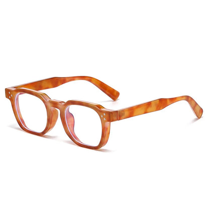 JNPCXI Vintage Rivet Oval Sunglasses – Fashion Leopard Frame Luxury Eyewear for Men & Women, Anti Blue Light Glasses