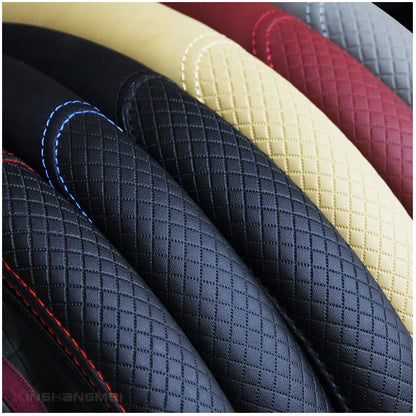Universal Non-Slip Steering Wheel Cover – Embossed Leather Car Styling Accessory for Improved Grip