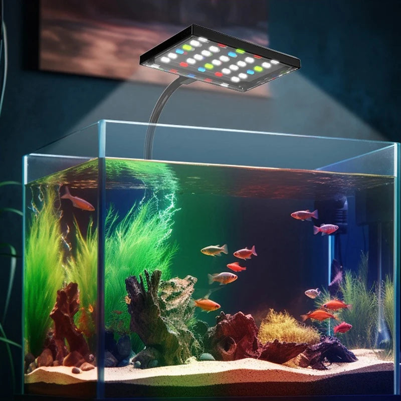 USB Aquarium LED Light – Full Spectrum Dimmable Fish Tank Lamp for Aquatic Plant Growth, Adjustable Brightness & 360° Rotatable