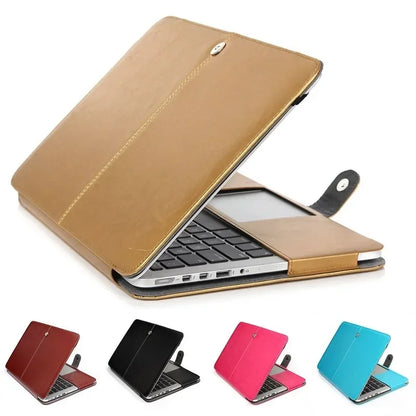 Leather Laptop Bag Case for MacBook Air and Pro - Folio Sleeve Cover for 11-16 Inch Retina Models (2022)