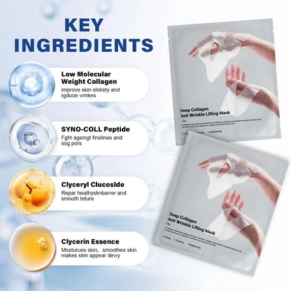 Deep Collagen Anti-Wrinkle Lifting Mask – Overnight Face Mask for Firming & Moisturizing (5 Pack)