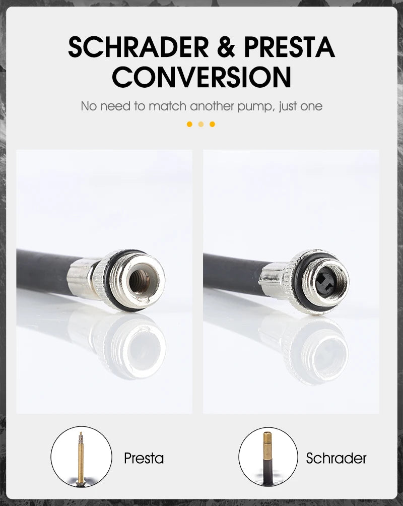 WEST BIKING Mini Bicycle Pump – Portable 100PSI Aluminum Alloy Hand Pump for Schrader & Presta Valves, MTB & Road Bikes