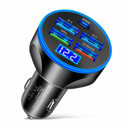 4 USB PD 250W Car Charger: Type C Fast Charging Adapter for iPhone, Samsung, Huawei, Xiaomi - QC 3.0 Compatible