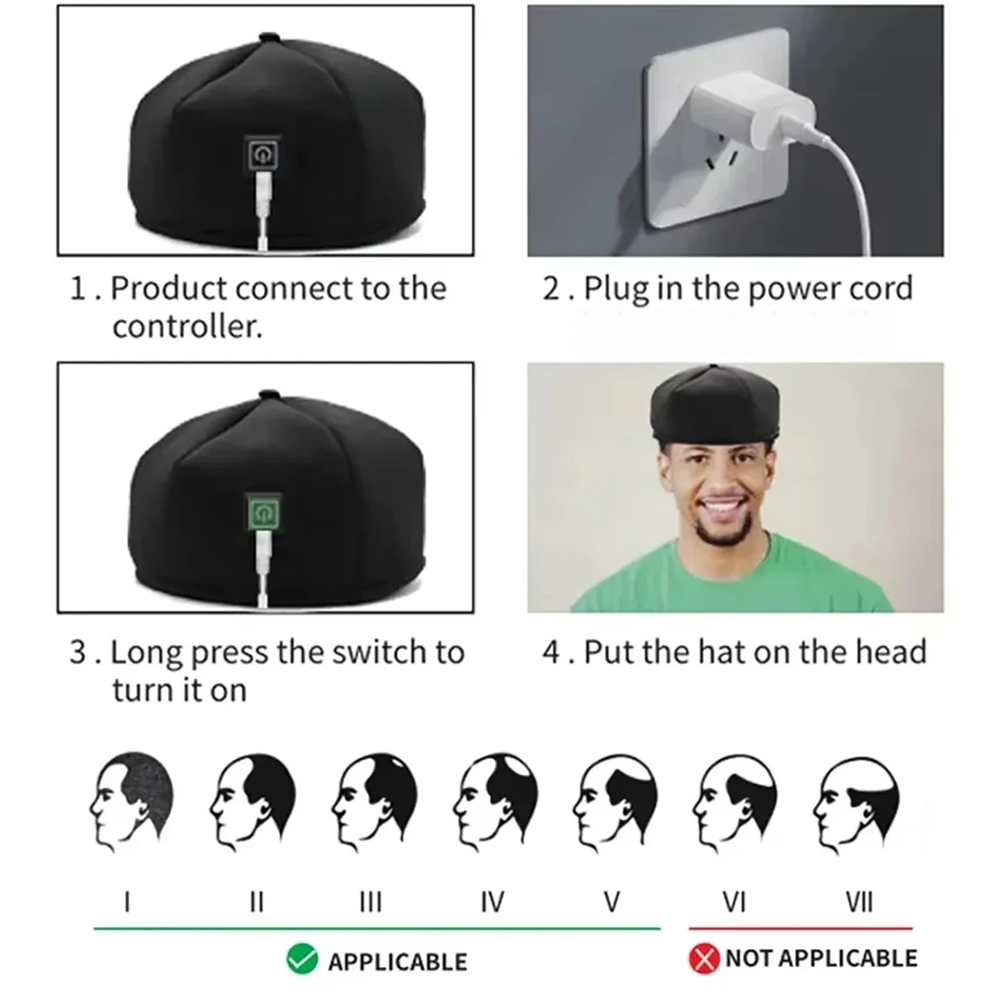 Red Light Therapy Hair Growth Hat – Near-Infrared LED Cap for Scalp Relief, Hair Loss Prevention & Head Relaxation