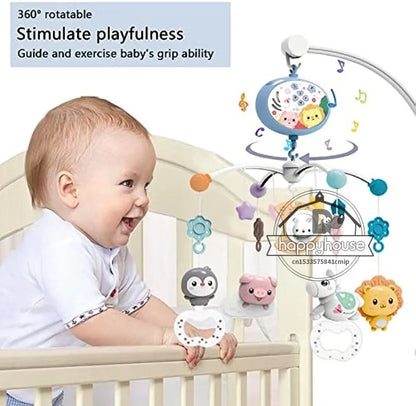 Baby Crib Mobile with Music, Lights, and Projection - Remote Control Toys for Newborns 0-6 Months