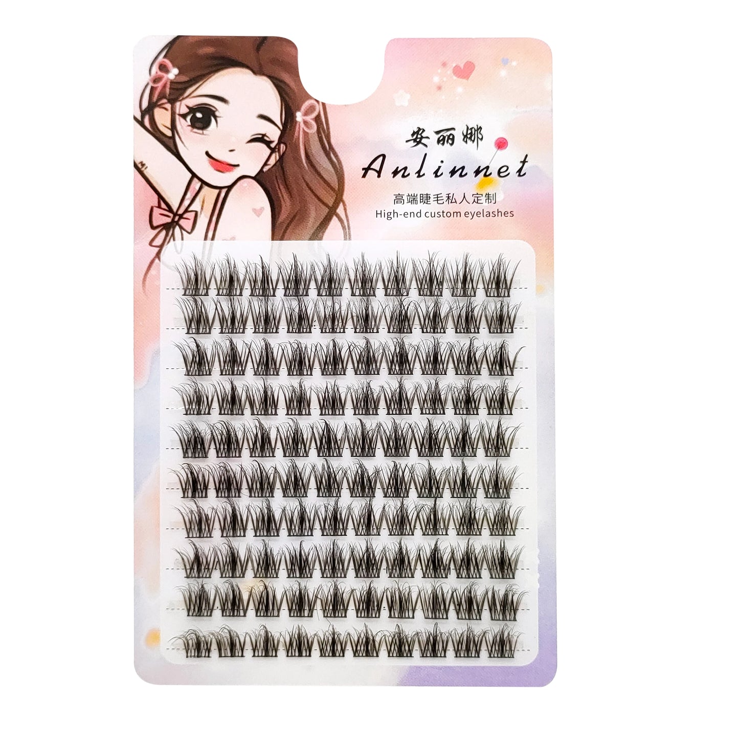 5D Mink Manga Lashes - Fluffy Individual & Natural False Eyelashes, Korean Makeup, Lazy Trilogy Cluster Lashes