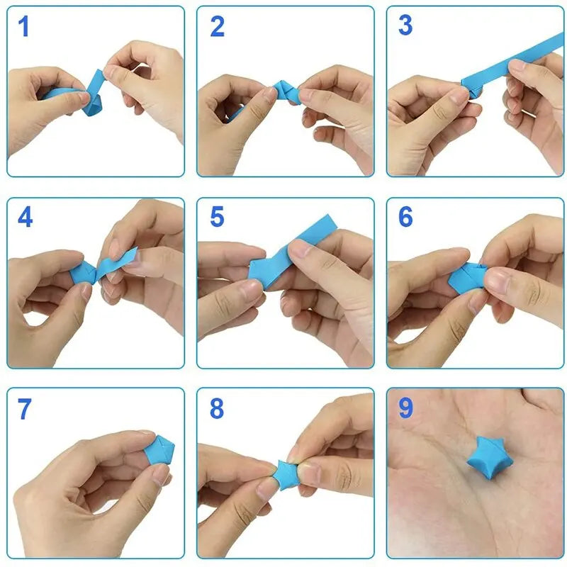 540 Sheets Origami Stars Paper Strips - 27 Colors Double-Sided Folding Paper - DIY Lucky Star Hand Arts for Gifts