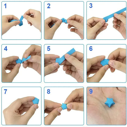 540 Sheets Origami Stars Paper Strips - 27 Colors Double-Sided Folding Paper - DIY Lucky Star Hand Arts for Gifts