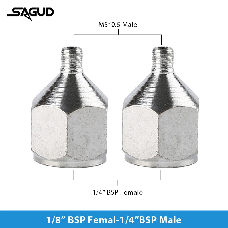 SAUGD 9PCS Airbrush Adapter Fitting Replacement Kit – Coupling Connectors for Compressor & Airbrush Hose