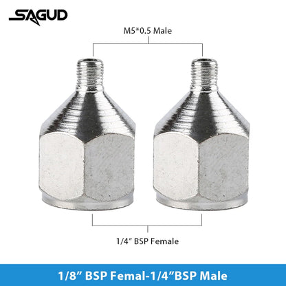 SAUGD 9PCS Airbrush Adapter Fitting Replacement Kit – Coupling Connectors for Compressor & Airbrush Hose