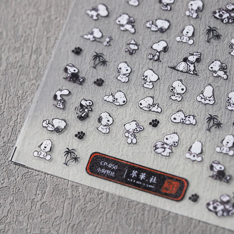 Cute Snoopy 5D Nail Stickers – Cartoon Anime Nail Art Decoration