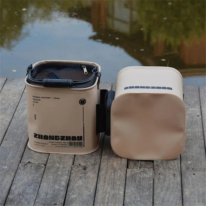 Foldable Portable EVA Fishing Bucket – Live Fish Net with Rope for Outdoor and Home Use