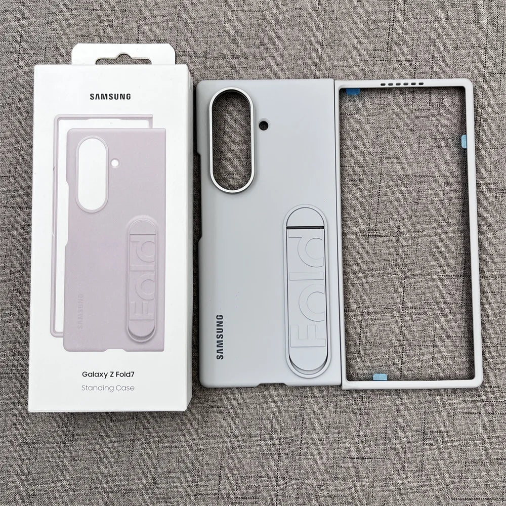 Luxury Standable Matte Silicone Phone Case for Samsung Galaxy Z Fold 6-7 – Skin Feel Full-Back Protective Cover