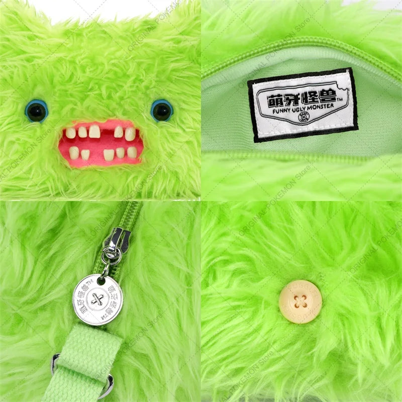 Original Fuggler Ugly Teeth Monster Plush Crossbody Bag – Kawaii Screech Mr. Buttons Shoulder Doll Gift