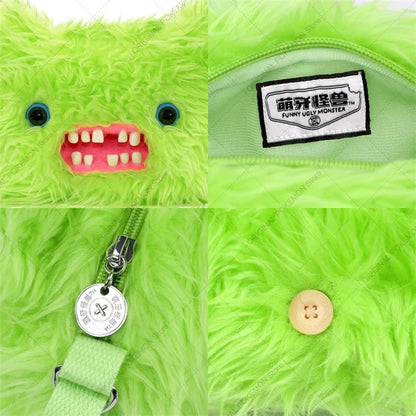 Original Fuggler Ugly Teeth Monster Plush Crossbody Bag – Kawaii Screech Mr. Buttons Shoulder Doll Gift