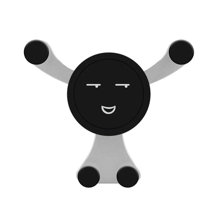 Gravity Car Phone Holder – Air Vent Clip with Smile Face Bear, Mobile Stand for iPhone, Samsung, and GPS Devices