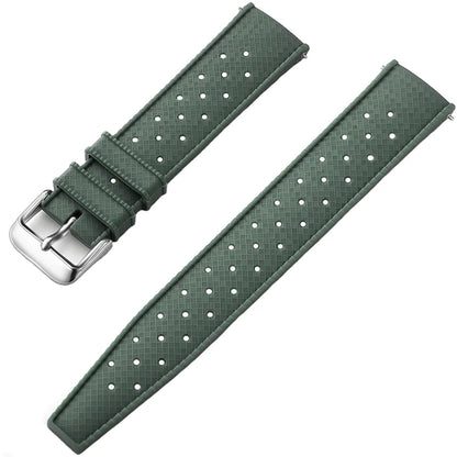 Classic Tropical Style FKM Watch Strap - 18mm, 20mm, 22mm Replacement Band for Seiko, Oris, Citizen