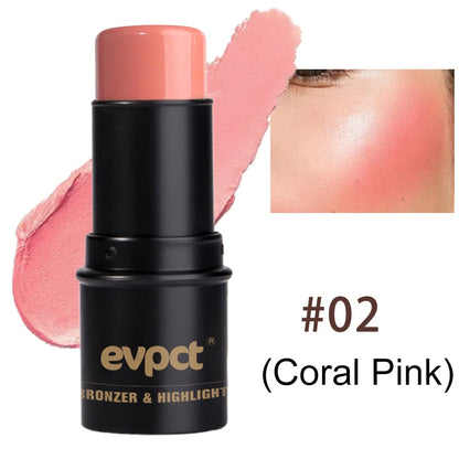 Highlighting & Bronzer Stick - Face Brightening Blusher, Rouge Concealer Pen, Long-Lasting Corrector & Nose Contouring Cosmetics