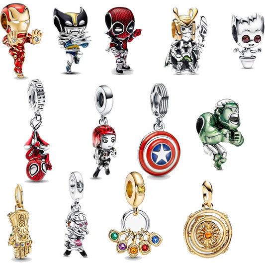 Deadpool & Wolverine Jewelry Findings - Loki Avengers Charms for Pandora Bracelet, DIY Ladies Jewelry Gift