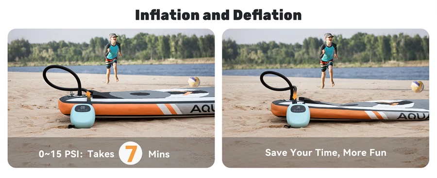SUP Inflatable Pump — Rechargeable 20PSI Pump for PVC Kayaks, Kite Wings & Stand Up Paddle Boards