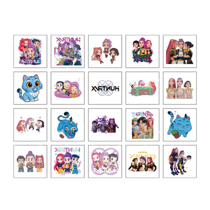 20PCS K-Pop Demon Hunters Temporary Tattoo Stickers – Cute Waterproof Cartoon Party & Christmas Gift