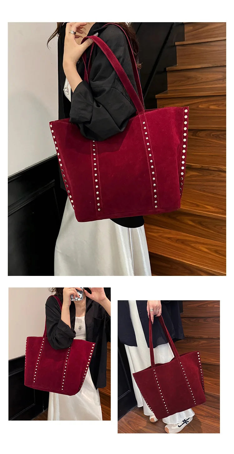 2025 Women’s Faux Suede Handbag – High-Quality, Versatile Large Capacity Shoulder Bag