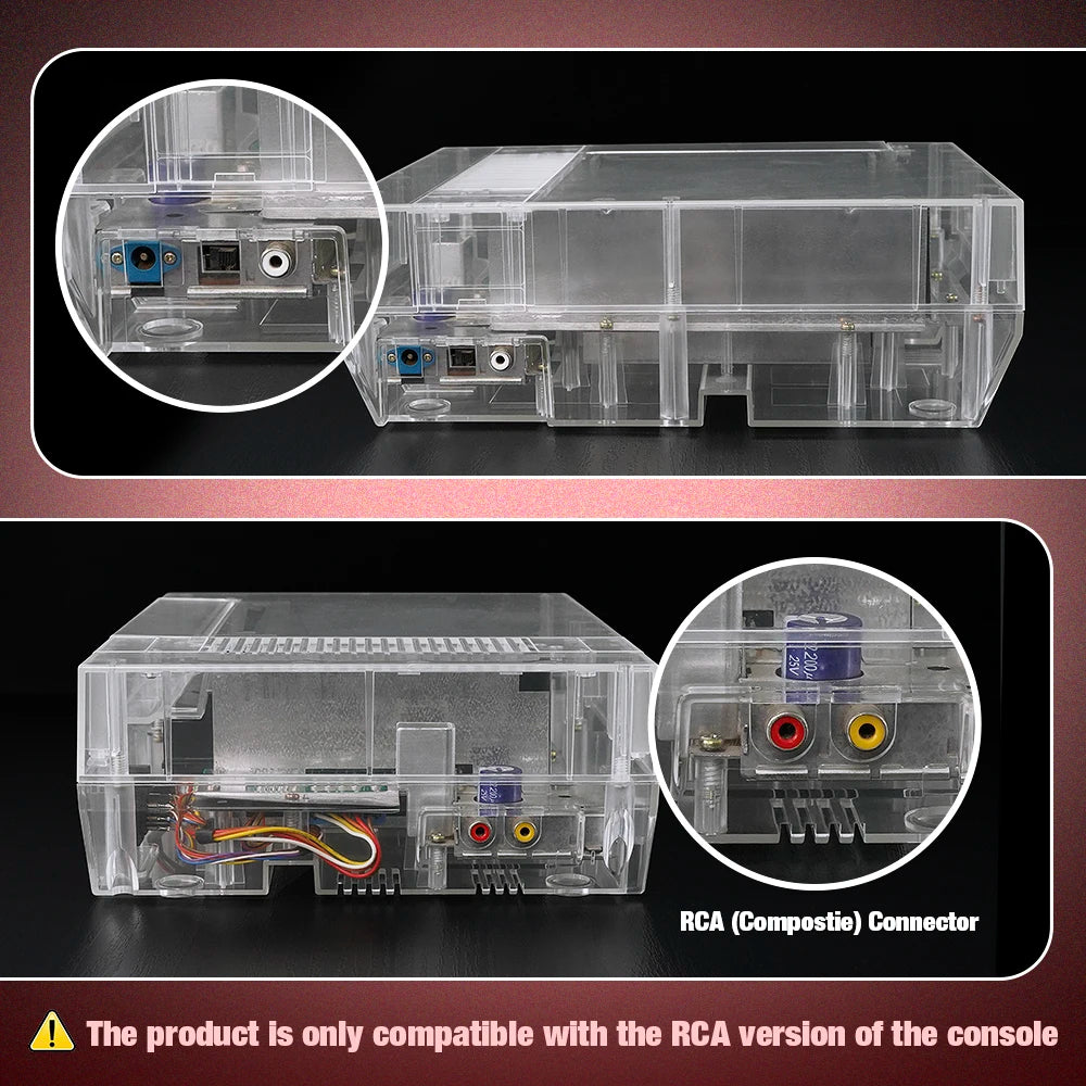 Bitfunx Transparent Replacement Shell – Protective Housing for NES Nintendo Console