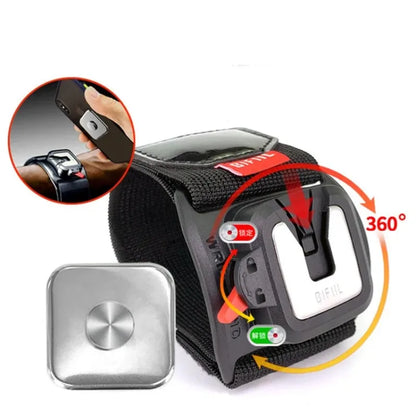 360° Rotatable Wristband Cell Phone Holder – Detachable Armband for Biking, iPhone 15 Pro Max